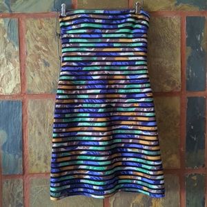 BCBGMaxAzria Striped Strapless Dress